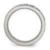 Lex & Lu Chisel Titanium 7mm Chain Necklace Inlay Brushed Band Ring- 2 - Lex & Lu