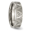 Lex & Lu Chisel Titanium Flat Engraved Trinity Symbol Brushed 6mm Band Ring- 4 - Lex & Lu