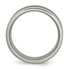 Lex & Lu Chisel Titanium Black Carbon Fiber 8mm Polished Band Ring LAL42499- 2 - Lex & Lu