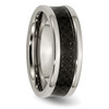 Lex & Lu Chisel Titanium Black Carbon Fiber 8mm Polished Band Ring LAL42499- 4 - Lex & Lu