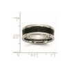 Lex & Lu Chisel Titanium Black Carbon Fiber 8mm Polished Band Ring LAL42499- 6 - Lex & Lu