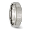 Lex & Lu Chisel Titanium Beveled Edge 6mm Satin and Polished Band Ring- 4 - Lex & Lu