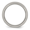 Lex & Lu Chisel Titanium Grooved 8mm Brushed and Polished Band Ring LAL42536- 2 - Lex & Lu