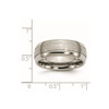 Lex & Lu Chisel Titanium Grooved 8mm Brushed and Polished Band Ring LAL42536- 6 - Lex & Lu