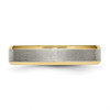 Lex & Lu Chisel Titanium 5mm Yellow Plated Beveled Edge Brushed Band Ring- 3 - Lex & Lu