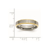 Lex & Lu Chisel Titanium 5mm Yellow Plated Beveled Edge Brushed Band Ring- 6 - Lex & Lu