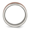 Lex & Lu Chisel Titanium Grooved Edge 8mm Brown Plated Brushed Band Ring- 2 - Lex & Lu