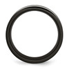 Lex & Lu Chisel Titanium 9mm Black Plated w/Carbon Fiber Inlay Band Ring- 2 - Lex & Lu