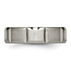 Lex & Lu Chisel Titanium 6mm Grooved Satin and Polished Band Ring- 3 - Lex & Lu