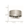 Lex & Lu Chisel Titanium Flat 8mm Brushed Band Ring- 6 - Lex & Lu