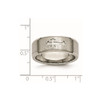 Lex & Lu Chisel Titanium Cross Design 8mm Satin Beveled Edge Band Ring- 7 - Lex & Lu