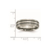 Lex & Lu Chisel Titanium Enameled Flat 6mm Satin & Polished Band Ring- 6 - Lex & Lu