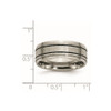 Lex & Lu Chisel Titanium Enameled Flat 8mm Satin & Polished Band Ring- 6 - Lex & Lu