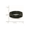 Lex & Lu Chisel Titanium Swirl Design Black Plated 6mm Brushed Band Ring- 6 - Lex & Lu