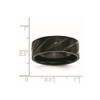 Lex & Lu Chisel Titanium Swirl Design Black Plated 8mm Brushed Band Ring- 6 - Lex & Lu