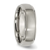 Lex & Lu Chisel Titanium Ridged Edge 7mm Brushed and Polished Band Rin- 4 - Lex & Lu