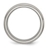 Lex & Lu Chisel Titanium Ridged Edge 8mm Brushed and Polished Band Ring LAL42634- 2 - Lex & Lu