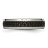 Lex & Lu Chisel Titanium Black Carbon Fiber 6mm Polished Band Ring- 3 - Lex & Lu