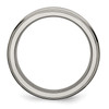 Lex & Lu Chisel Titanium Grooved Edge 6mm Satin and Polished Band Ring- 2 - Lex & Lu