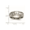 Lex & Lu Chisel Titanium/Sterling Silver Inlay 1pt. Diamond 7mm Band Ring- 7 - Lex & Lu