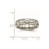 Lex & Lu Chisel Titanium Polished Grooved CZ Ring LAL42710- 6 - Lex & Lu