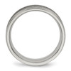 Lex & Lu Chisel Titanium Polished Grooved Ring LAL42712- 2 - Lex & Lu
