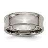 Lex & Lu Chisel Titanium Concave 8mm Polished Beveled Edge Band Ring - Lex & Lu