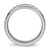 Lex & Lu Chisel Titanium Polished Studded Ring- 2 - Lex & Lu