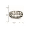 Lex & Lu Chisel Titanium Brushed and Polished Grooved Ring- 6 - Lex & Lu