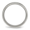 Lex & Lu Chisel Titanium Polished D/C Ring LAL42719- 2 - Lex & Lu