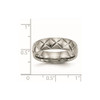 Lex & Lu Chisel Titanium Polished D/C Ring LAL42723- 6 - Lex & Lu