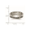 Lex & Lu Chisel Titanium Beveled Edge, Concave 6mm Brushed & Polished Band Ring- 6 - Lex & Lu