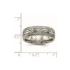 Lex & Lu Chisel Titanium Polished D/C Ring LAL42727- 6 - Lex & Lu