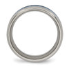 Lex & Lu Chisel Titanium Polished Blue Carbon Fiber Inlay Ring- 2 - Lex & Lu