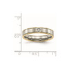 Lex & Lu Chisel Titanium Polished Yellow IP Grooved Comfort Back CZ Ring- 7 - Lex & Lu