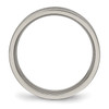 Lex & Lu Chisel Titanium Polished Grooved Comfort Back Ring LAL42739- 2 - Lex & Lu