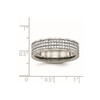 Lex & Lu Chisel Titanium Polished w/CZ Ring LAL42743- 6 - Lex & Lu