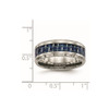 Lex & Lu Chisel Titanium Polished w/Blue Carbon Fiber Ring LAL42745- 6 - Lex & Lu
