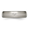 Lex & Lu Chisel Titanium Grooved 6mm Brushed and Polished Band Rin LAL42746- 3 - Lex & Lu