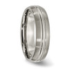 Lex & Lu Chisel Titanium Grooved 6mm Brushed and Polished Band Rin LAL42746- 4 - Lex & Lu