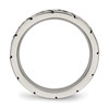 Lex & Lu Chisel Titanium Polished Grooved CZ Ring LAL42750- 2 - Lex & Lu