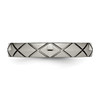 Lex & Lu Chisel Titanium Polished Criss Cross Grooved Ring- 3 - Lex & Lu