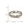 Lex & Lu Chisel Titanium Polished Criss Cross Grooved Ring- 6 - Lex & Lu