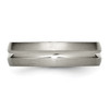 Lex & Lu Chisel Titanium Grooved 6mm Brushed and Polished Band Rin LAL42757- 3 - Lex & Lu