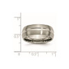 Lex & Lu Chisel Titanium Grooved 8mm Brushed and Polished Band Ring LAL42758- 6 - Lex & Lu