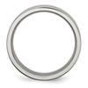 Lex & Lu Chisel Titanium Grooved 6mm Brushed and Polished Band Ring LAL42762- 2 - Lex & Lu