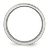 Lex & Lu Chisel Titanium Grooved 6mm Brushed and Polished Band Ring LAL42764- 2 - Lex & Lu