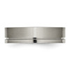 Lex & Lu Chisel Titanium Grooved 6mm Brushed and Polished Band Ring LAL42764- 3 - Lex & Lu