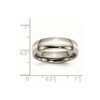 Lex & Lu Chisel Titanium Sterling Silver Inlay 6mm Polished Band Rin- 6 - Lex & Lu