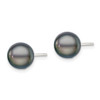 Lex & Lu Sterling Silver 8-9mm Black FW Cultured Button Pearl Stud Earrings - 2 - Lex & Lu